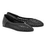 Aeropi Ballet Flat Raffia Black 3-4