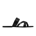 Jason Leather All Black sandals side
