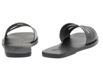 Thiseas Black Leather sandals back view