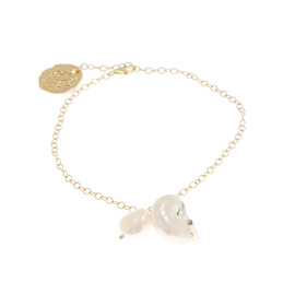 Fine Chain Mother Pearl Shell - Gold