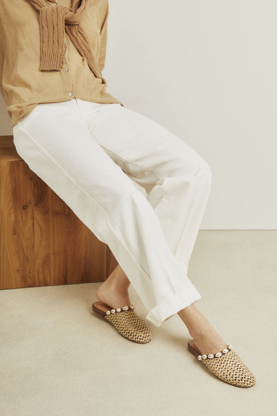 The Slipper Shells Raffia Natural sandals