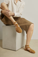 Karina Shells Suede Leather Sahara sandals
