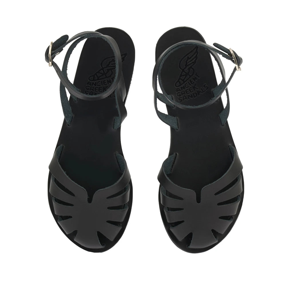 Aella Leather Black sandals top
