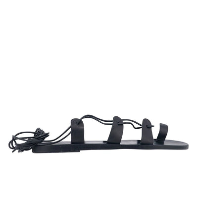 Alcyone Leather Black sandals side