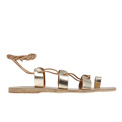 Alcyone Leather Platinum sandals side