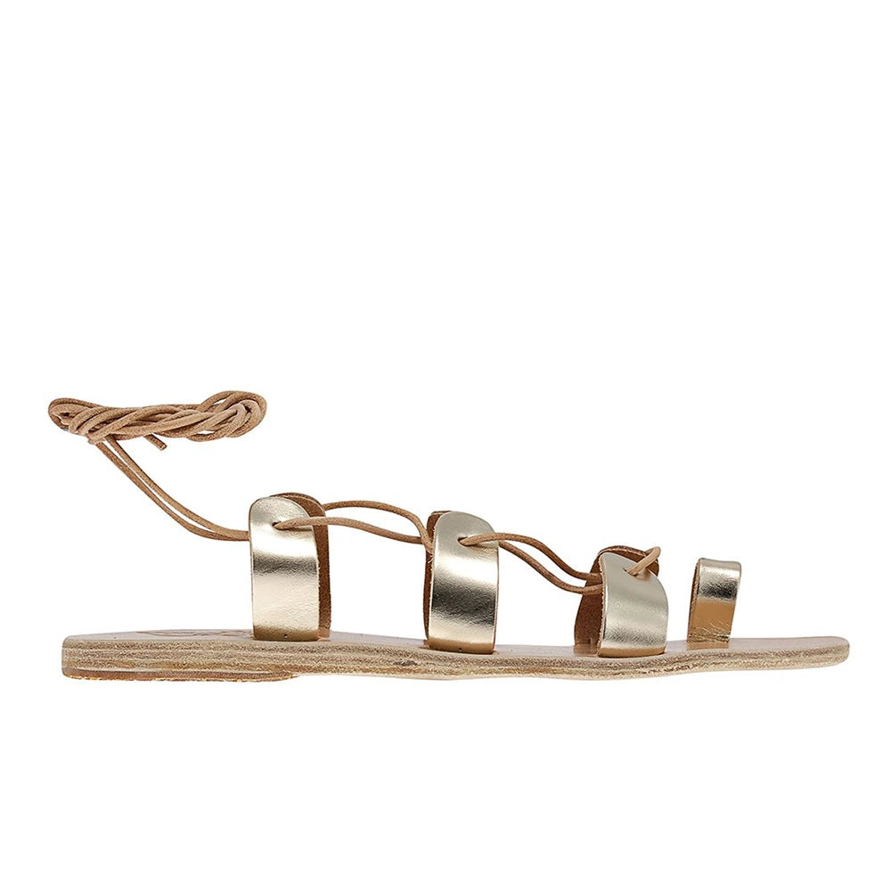 Alcyone Leather Platinum sandals side