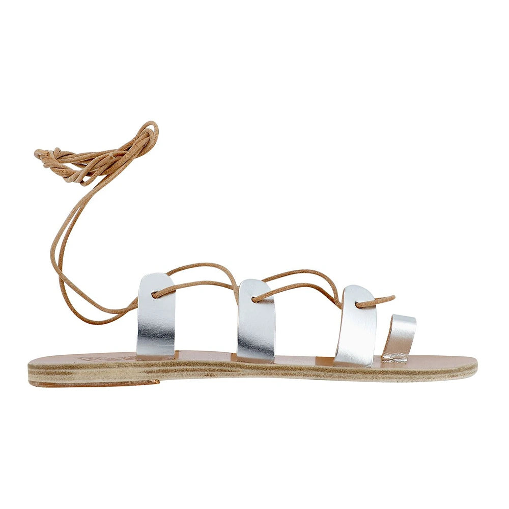Alcyone Leather Silver sandals side