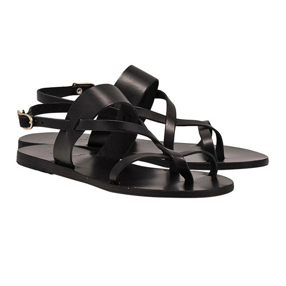 Alethea Leather Black sandals 3-4
