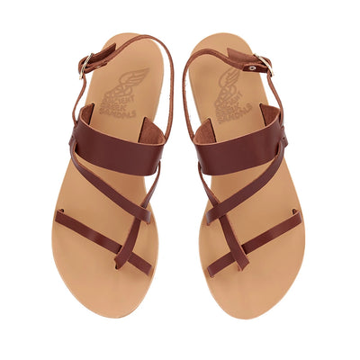 Alethea Leather Chestnut sandals top