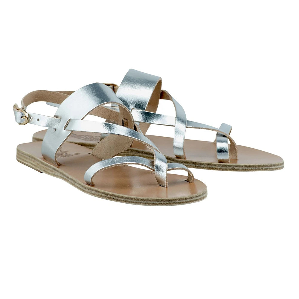 Alethea Leather Silver sandals 3-4