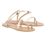 Apli Eleftheria Leather Platinum sandals 3-4
