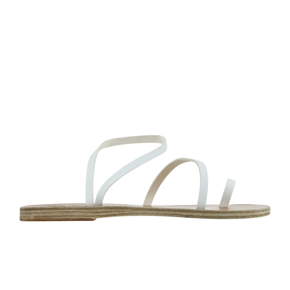 Apli Eleftheria Leather White sandals side