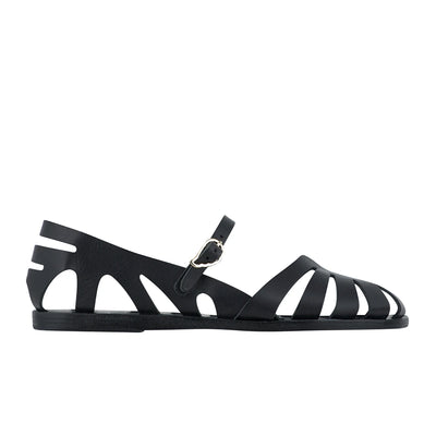 Apollonia Leather Black sandals side