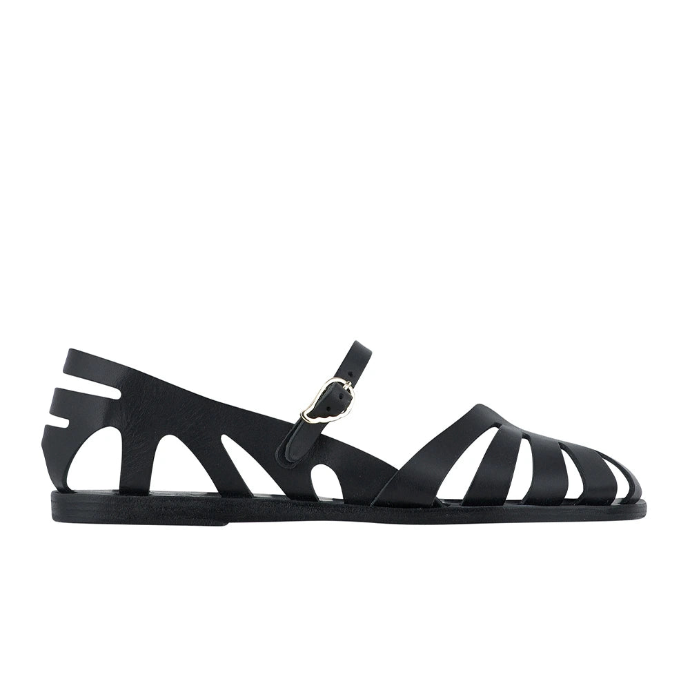 Apollonia Leather Black sandals side