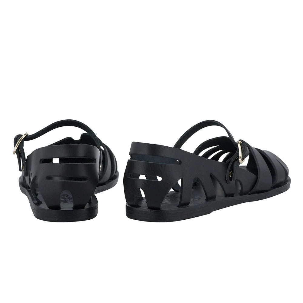 Apollonia Leather Black sandals back