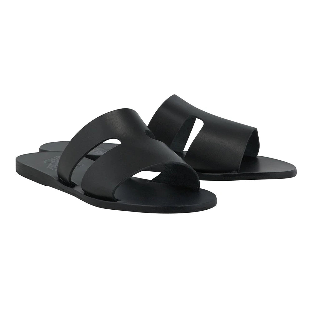 Apteros Leather Black sandals 3-4