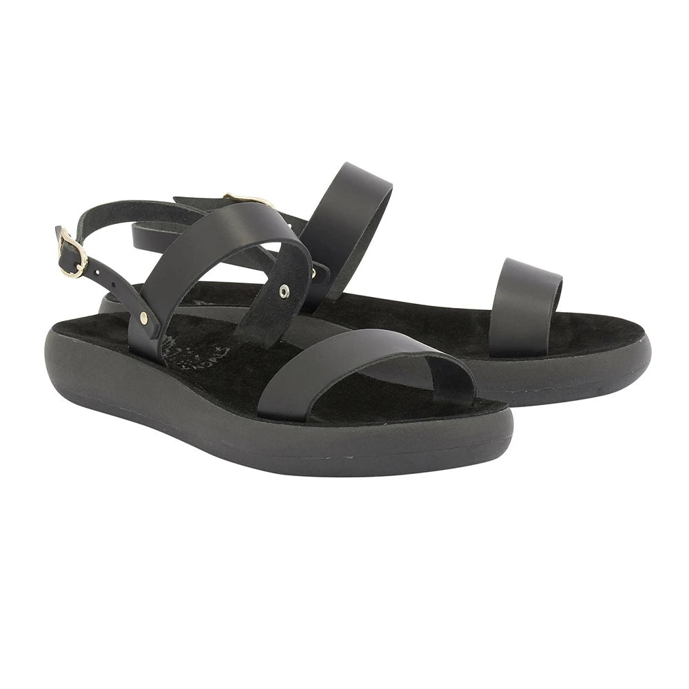 Clio Comfort Leather Black sandals 3-4