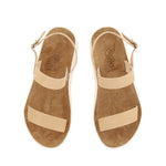 Clio Comfort Leather Natural sandals top