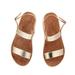 Clio Comfort Leather Platinum sandals top