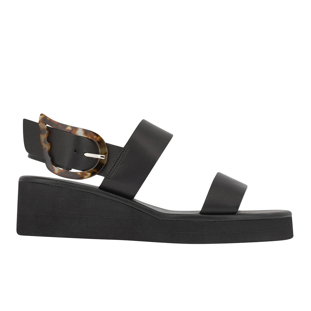Clio Rainbow Black/Tortoiseshell sandals side