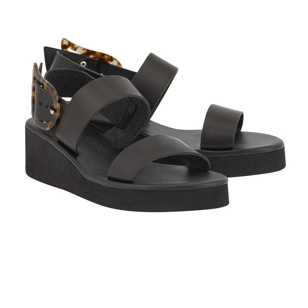 Clio Rainbow Black/Tortoiseshell sandals 3-4
