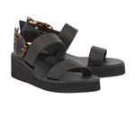 Clio Rainbow Black/Tortoiseshell sandals 3-4