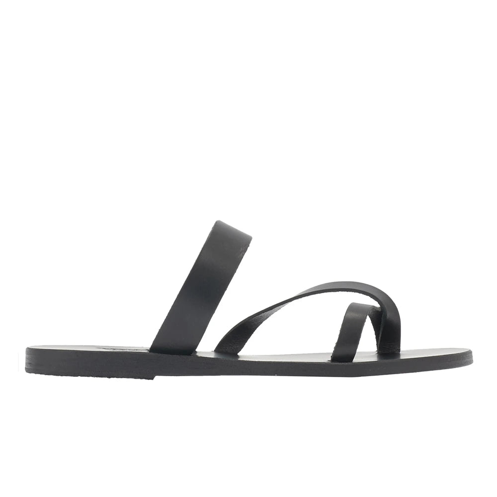 Daphnae Leather Black sandals side