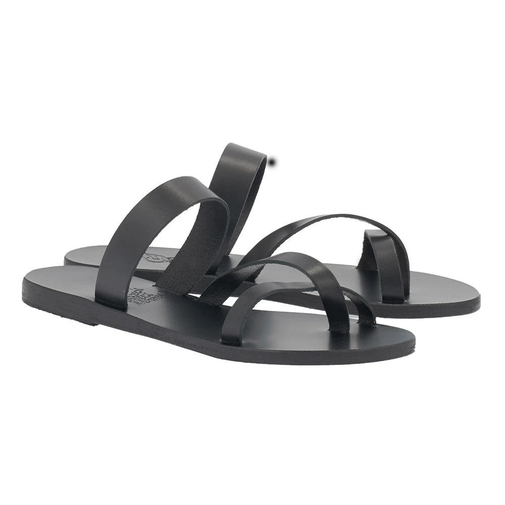 Daphnae Leather Black sandals 3-4