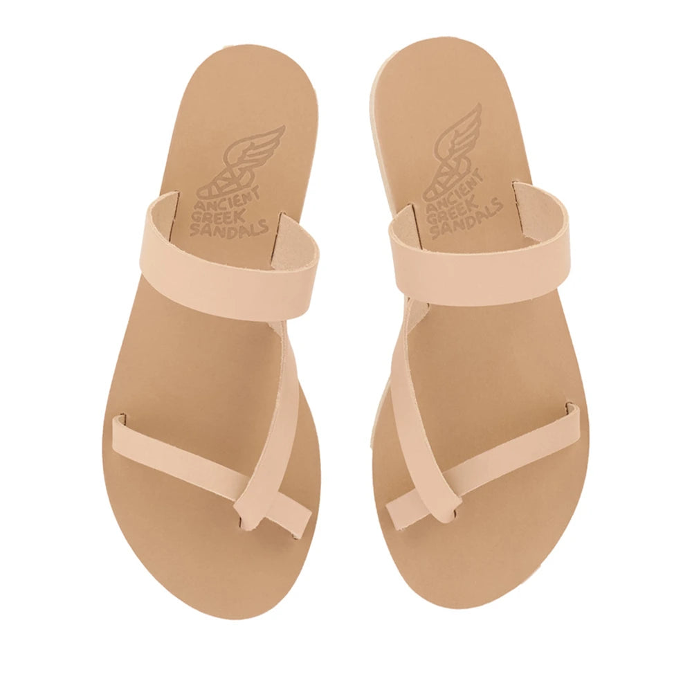 Daphnae Leather Natural sandals top