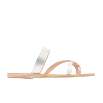 Daphnae Leather Silver sandals side