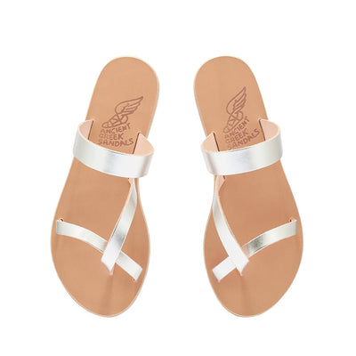 Daphnae Leather Silver sandals top