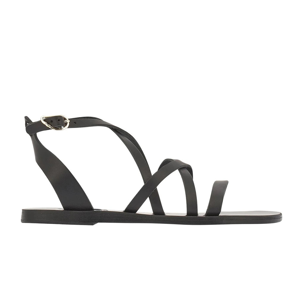 Delia Leather Black sandals side