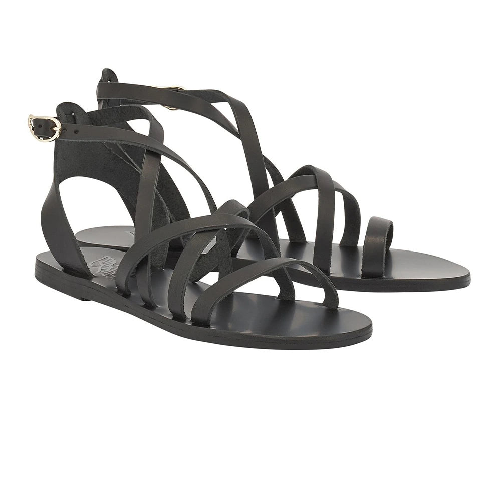 Delia Leather Black sandals 3-4