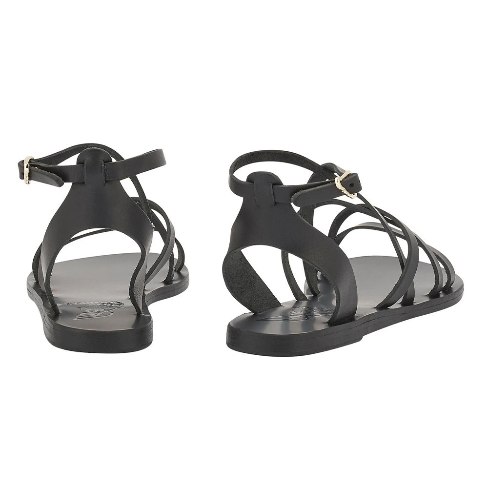 Delia Leather Black sandals back