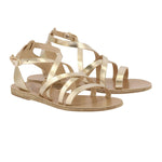Delia Leather Platinum sandals 3-4