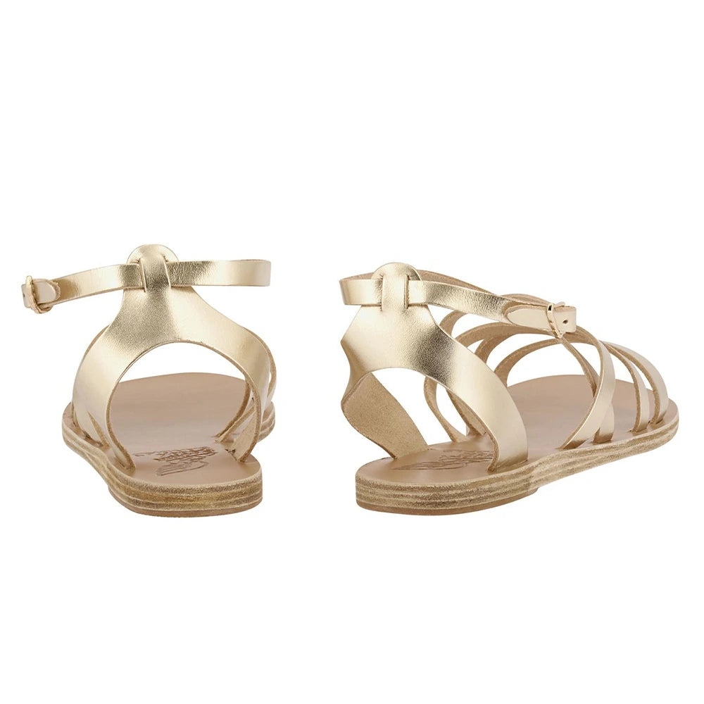 Delia Leather Platinum sandals back