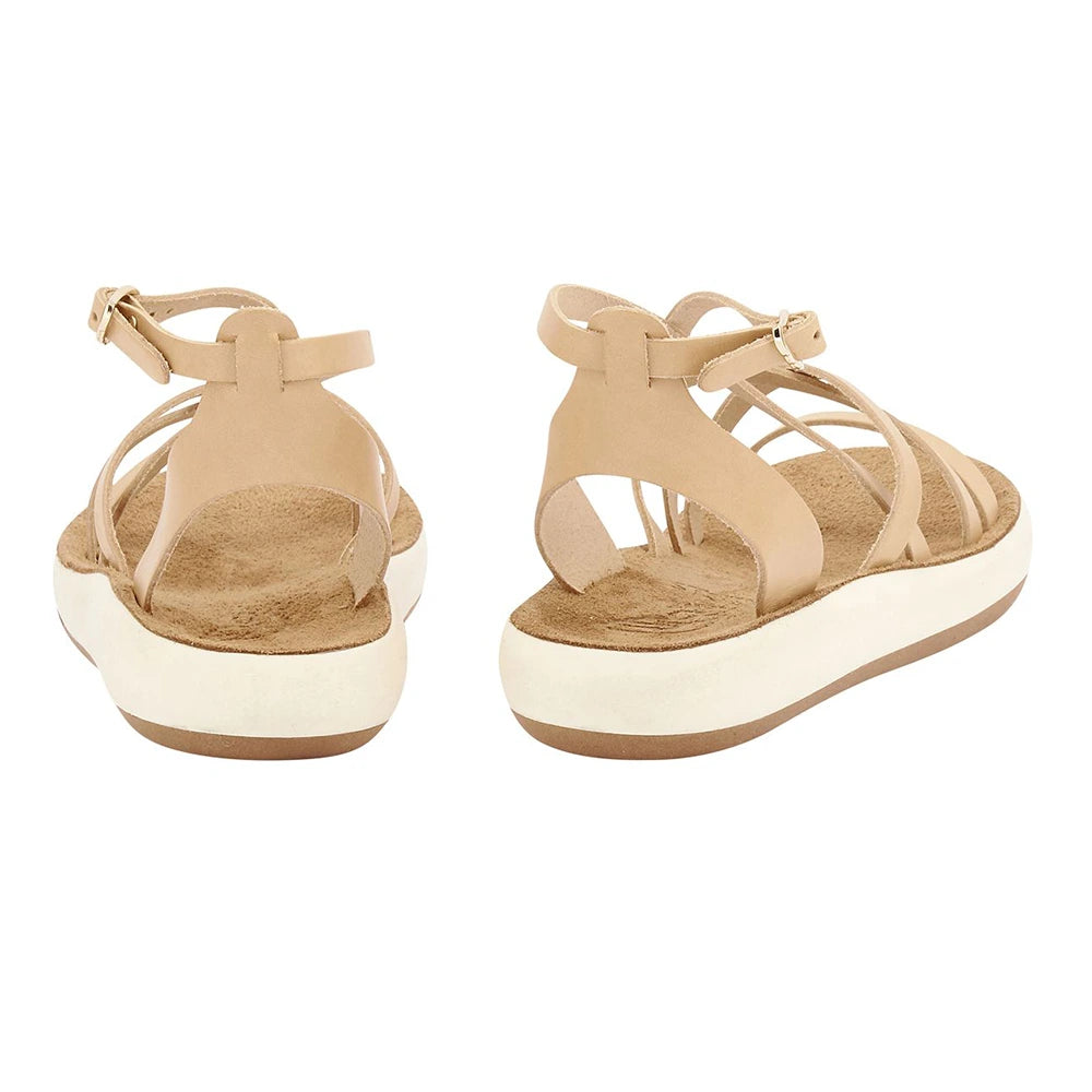 Delia Comfort Leather Natural sandals back