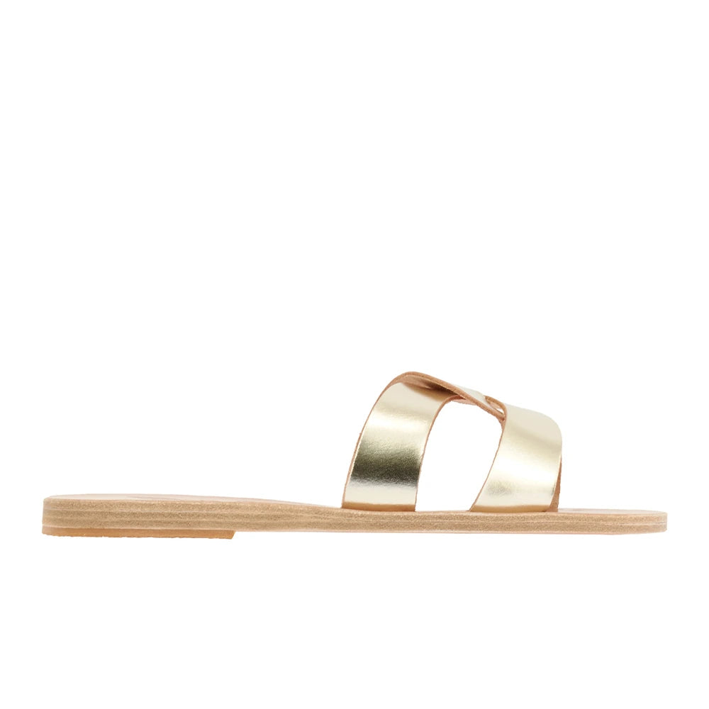 Desmos Leather Platinum sandals side