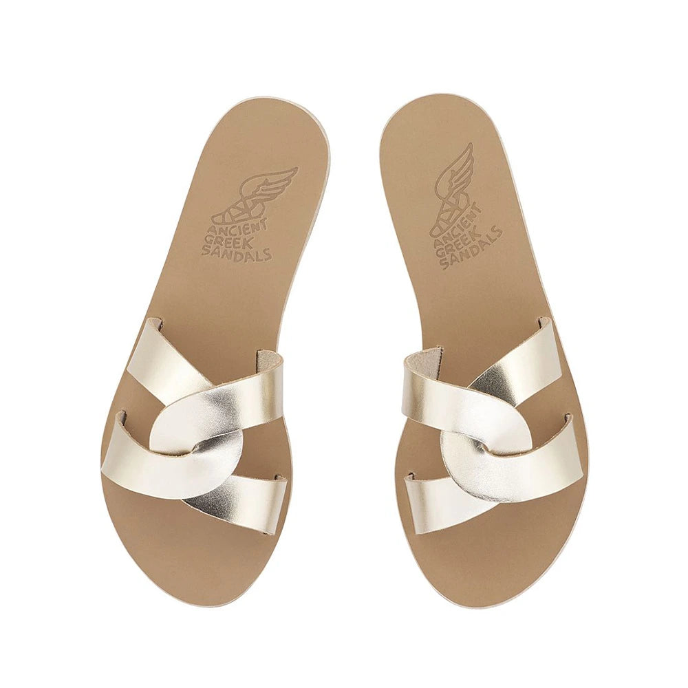 Desmos Leather Platinum sandals top