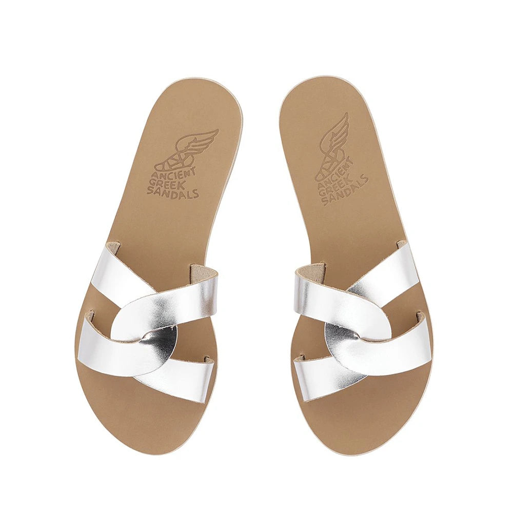 Desmos Leather Silver sandals top