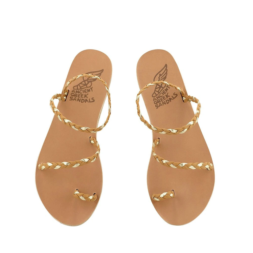 Eleftheria Leather Nat/Platinum sandals top