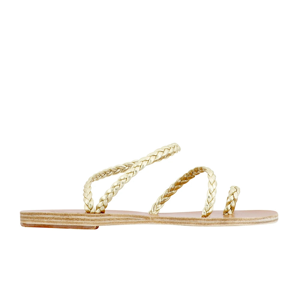 Eleftheria Leather Platinum sandals side