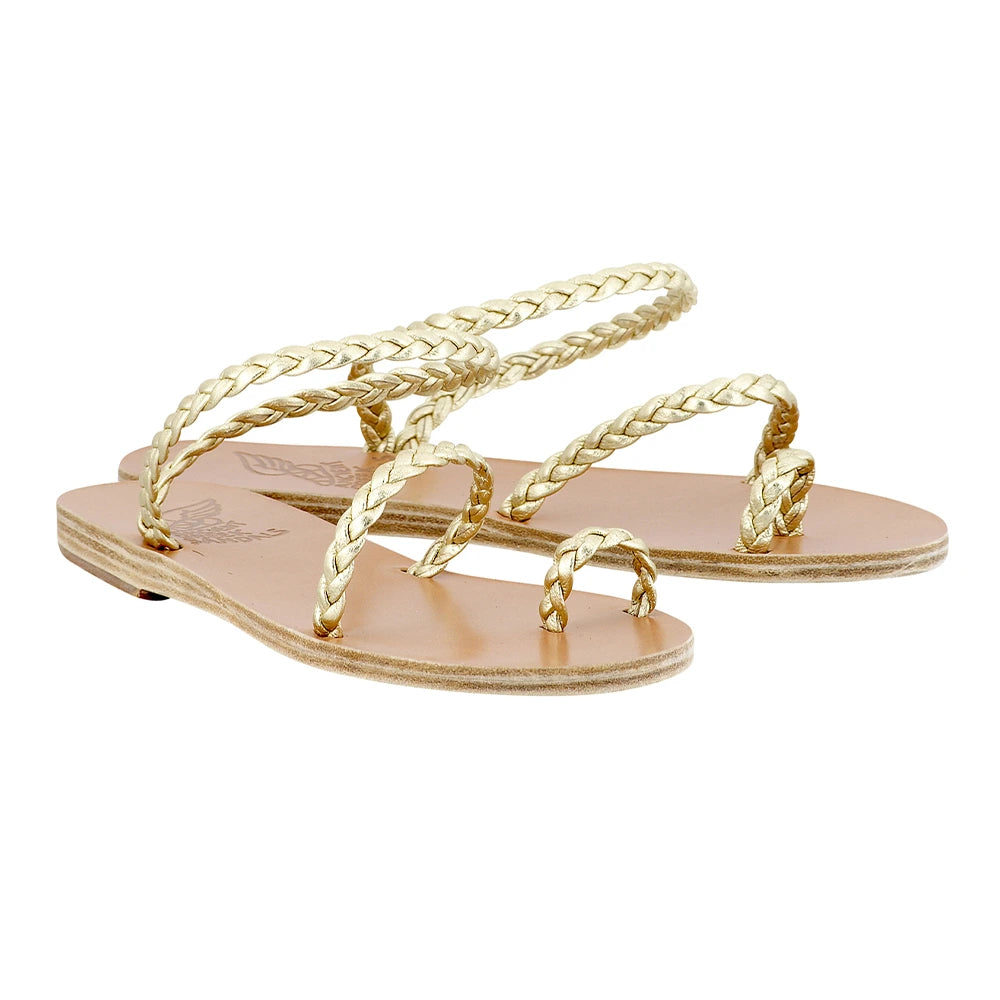Eleftheria Leather Platinum sandals 3-4