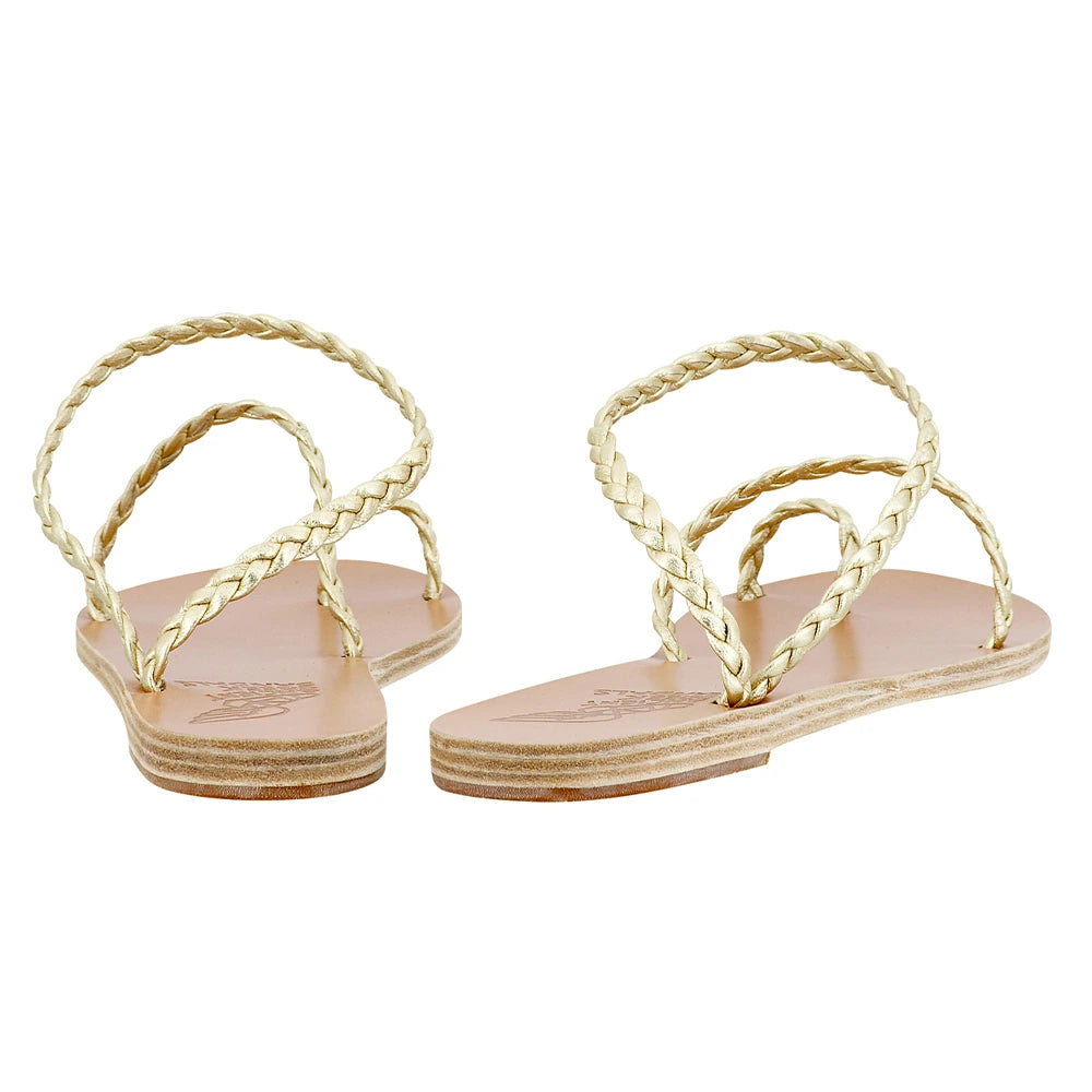 Eleftheria Leather Platinum sandals back