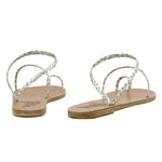 Eleftheria Leather Plat/Silver sandals back