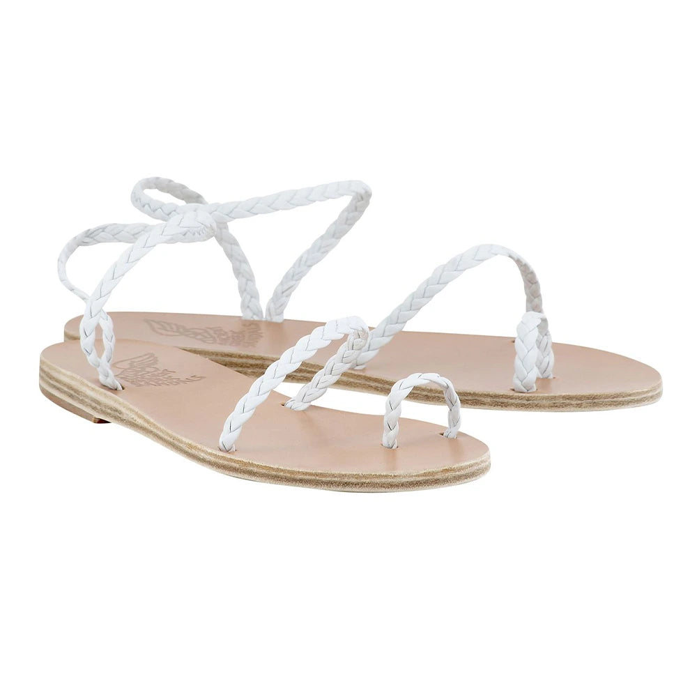 Eleftheria Leather White sandals 3-4