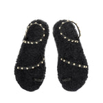Eleftheria Shearling Black/Gold Studs sandals top