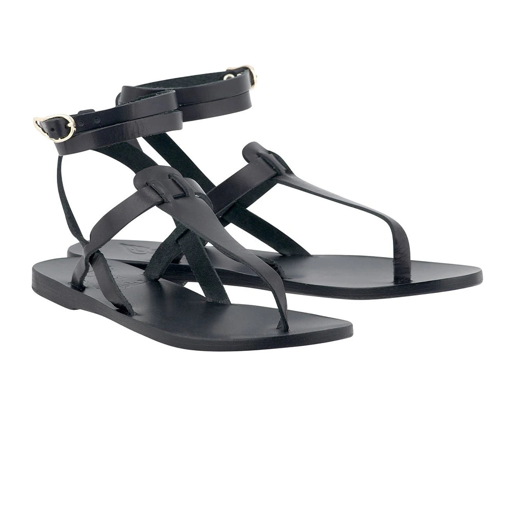 Estia Leather Black sandals 3-4