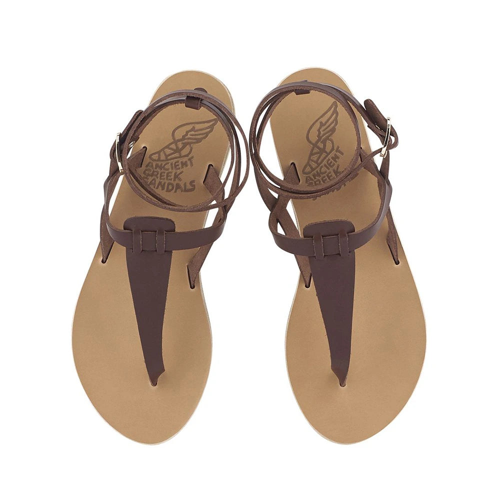 Estia Leather Chestnut sandals top