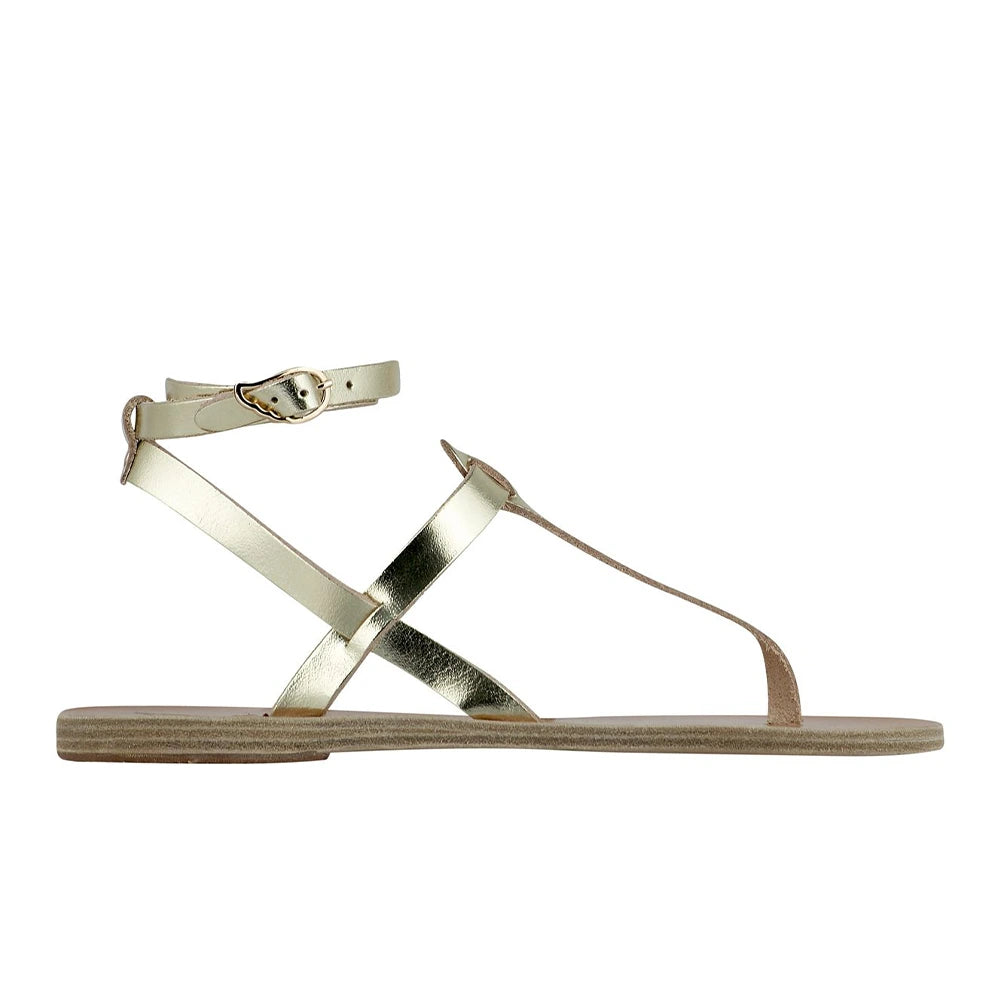 Estia Leather Platinum sandals side